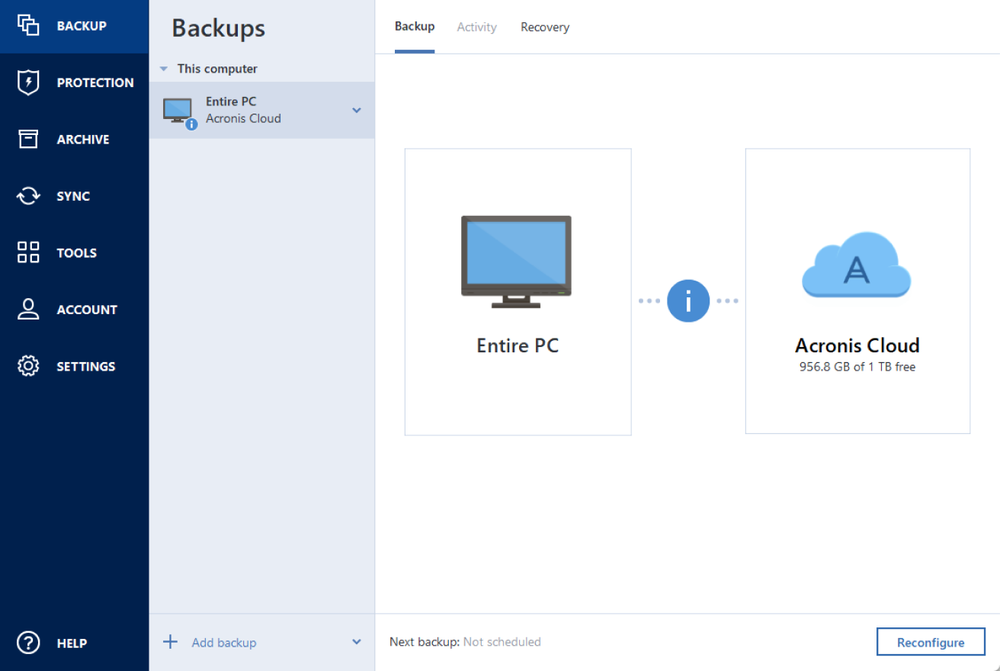 Flexible backup configuration